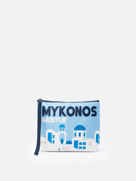 Aline scuba pochette with Mykonos postcard print - MC2 Saint Barth
