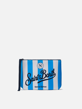 Pochette Aline en scuba blanc et bleu clair avec écusson Napoli | Édition spéciale 
