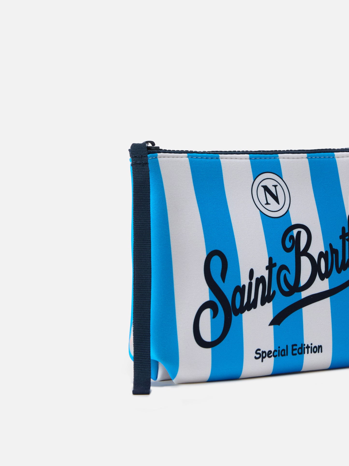 Pochette Aline en scuba blanc et bleu clair avec écusson Napoli | Édition spéciale 