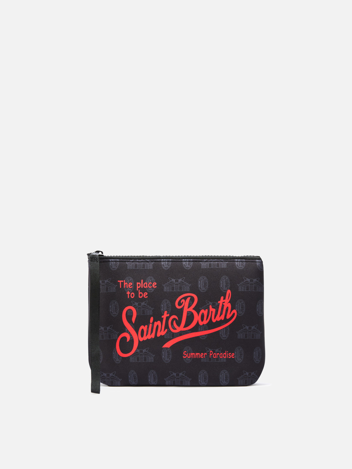 Black Aline scuba pouch with AC Milan logo print | AC MILAN SPECIAL EDITION