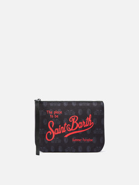 Black Aline scuba pouch with AC Milan logo print | AC MILAN SPECIAL EDITION