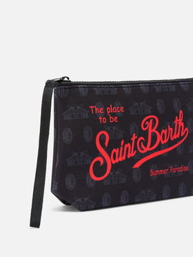 Black Aline scuba pouch with AC Milan logo print | AC MILAN SPECIAL EDITION