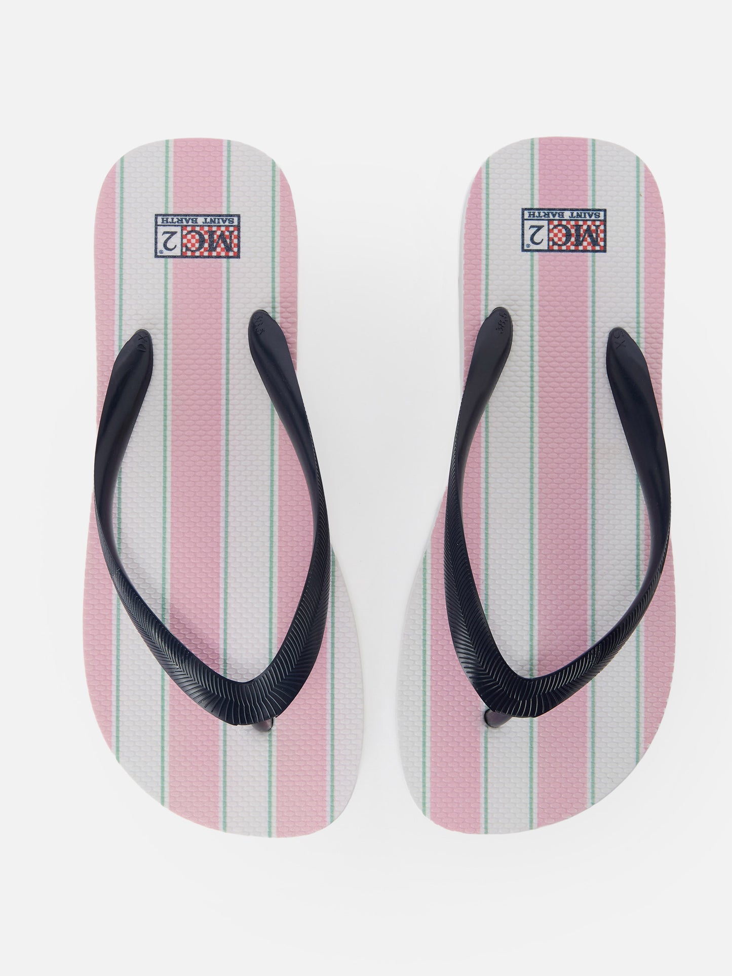 Infradito Alma slip-on in gomma con stampa a righe rosa e bianche