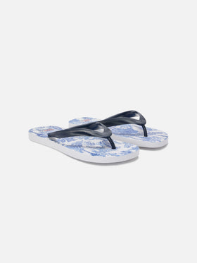 Chanclas slip-on de goma Alma con estampado Toile de Jouy 