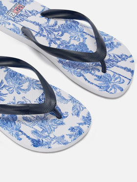 Chanclas slip-on de goma Alma con estampado Toile de Jouy 