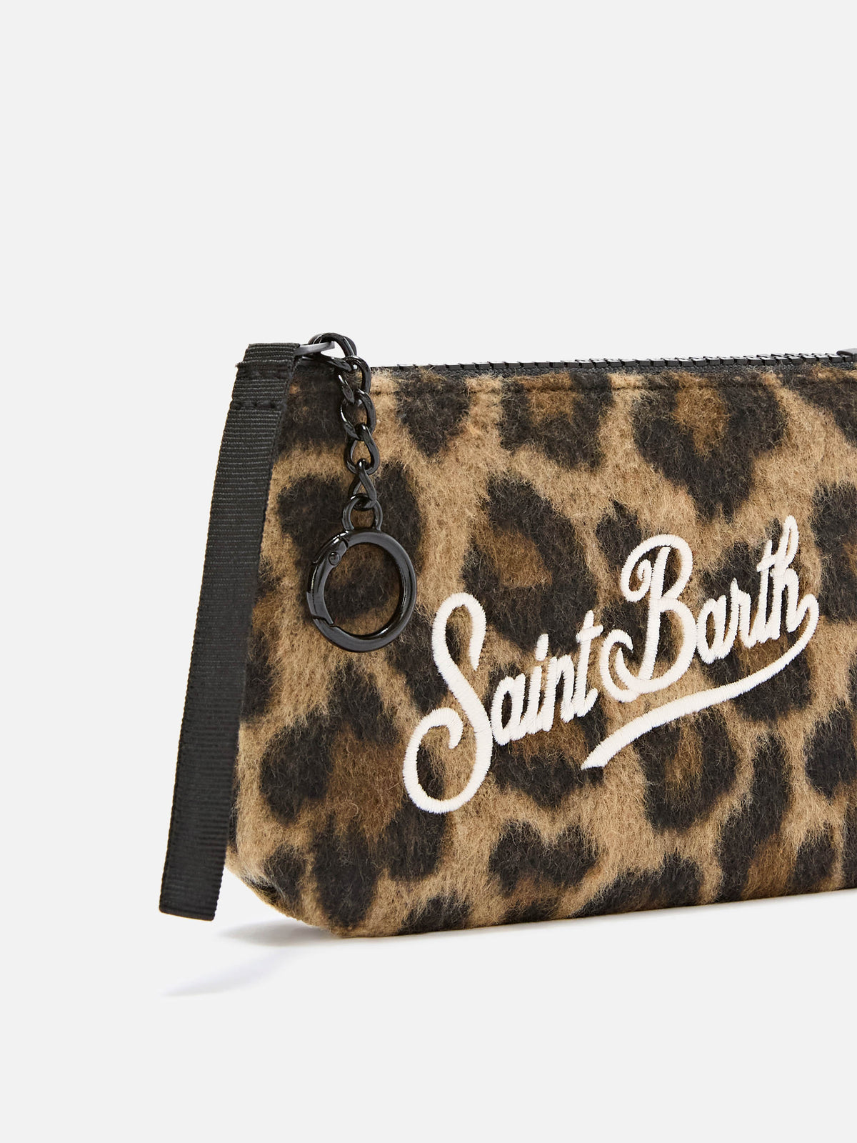 Mini Aline en feutre pouch avec imprimé léopard 