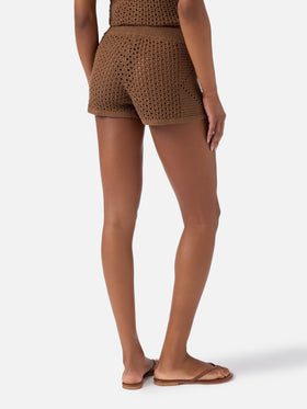 Shorts de crochet Almyra marrones 