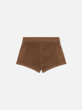 Shorts de crochet Almyra marrones 