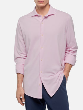 Amalfi pink jersey piquet shirt