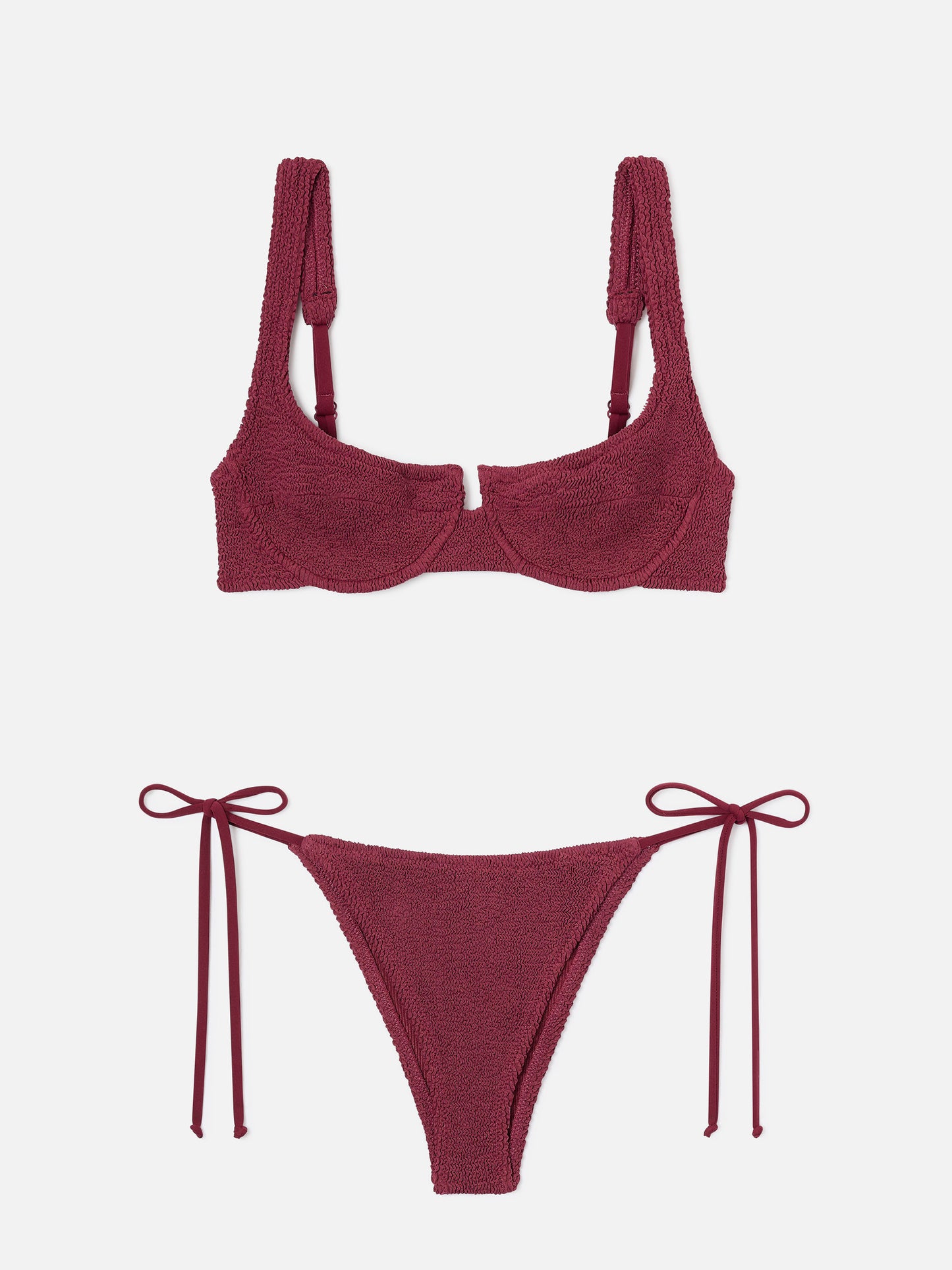 Bikini burdeos efecto crinkle Amira Marielle 