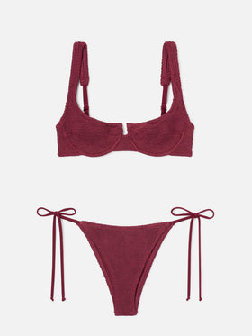Bikini burdeos efecto crinkle Amira Marielle 