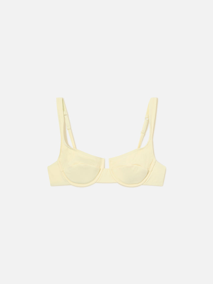 Haut de bikini balconnet Amira en coloris butter uni 
