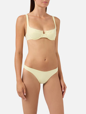 Amira Naomi butter yellow balconette bikini in solid color