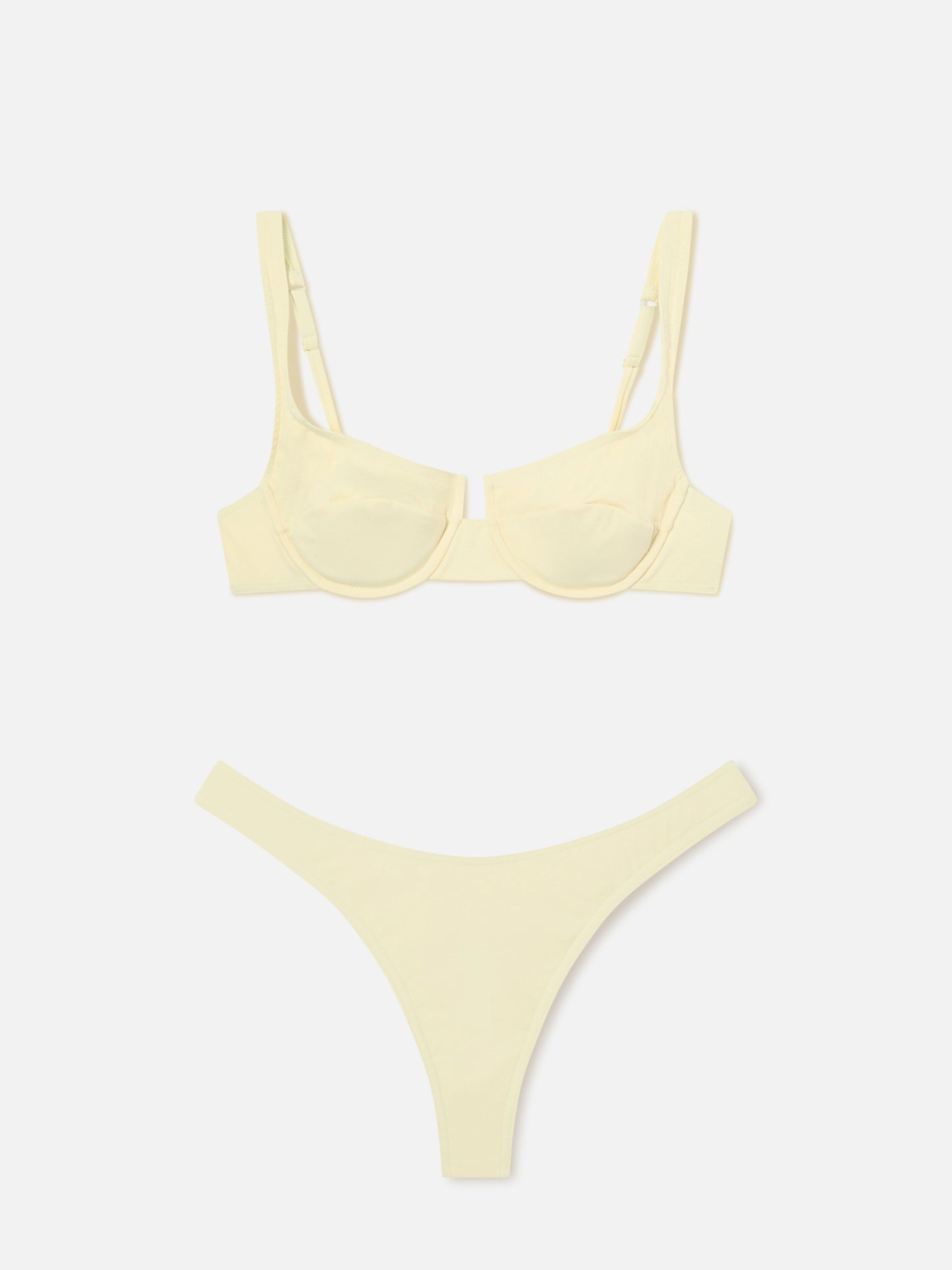Amira Naomi butter yellow balconette bikini in solid color