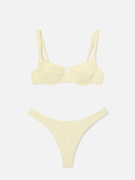 Amira Naomi butter yellow balconette bikini in solid color