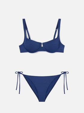 Amira Naomi navy blue Balconette-Bikini in Unifarbe 