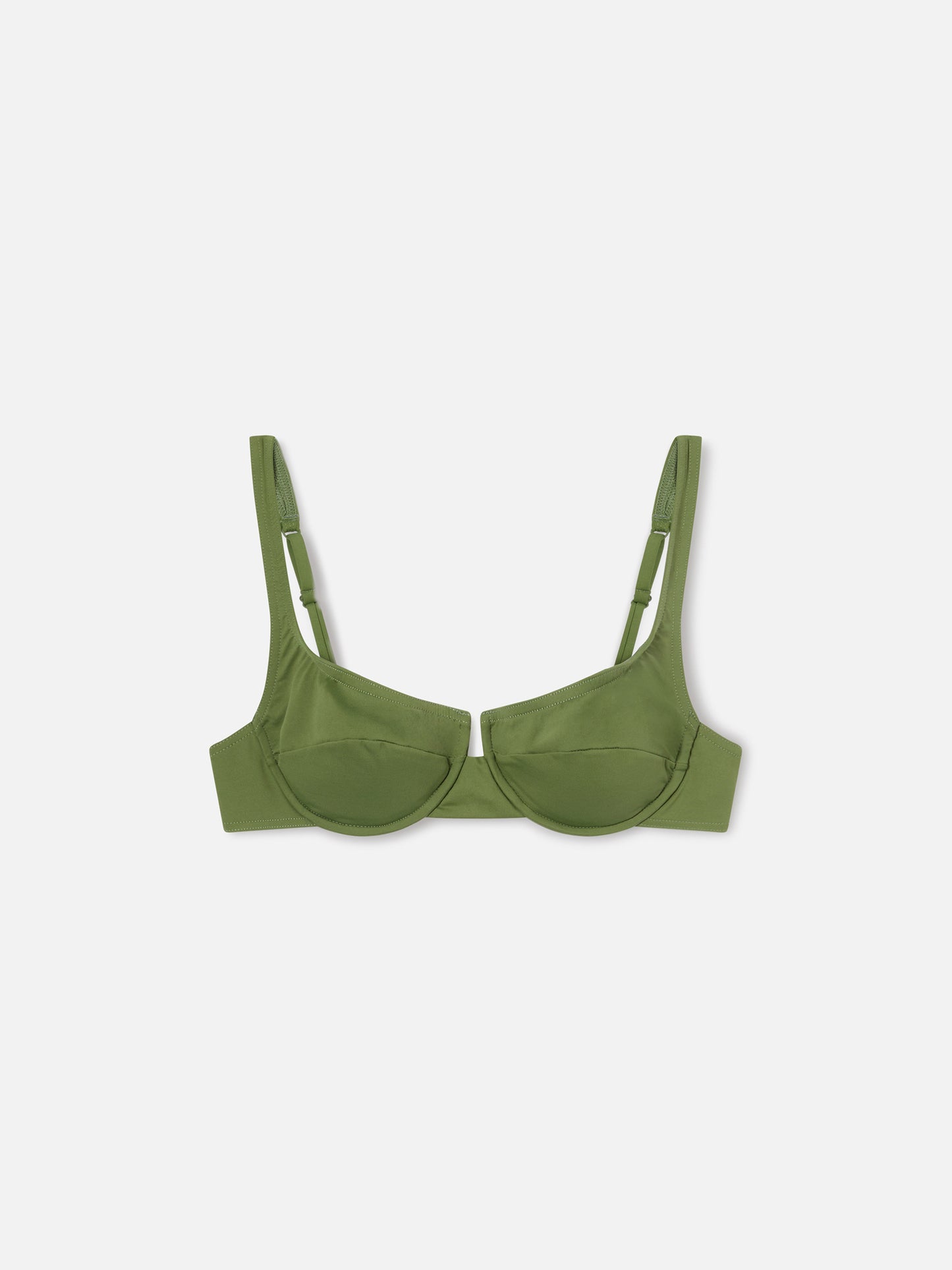 Amira Balconette-Bikinioberteil in Military-Grün in Uni 