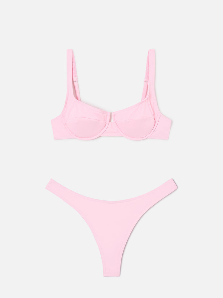 Bikini Amira Naomi balconette rosa chiaro tinta unita