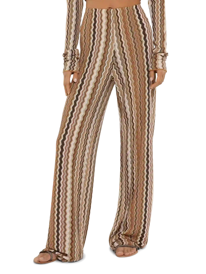 Amalia wide-leg trousers in raschel knit - MC2 Saint Barth