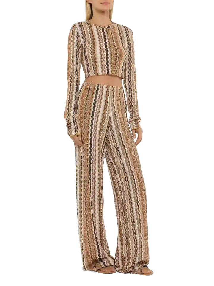 Amalia wide-leg trousers in raschel knit - MC2 Saint Barth