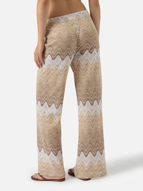 Pantalon long Beige Amalia dégradé raschel 
