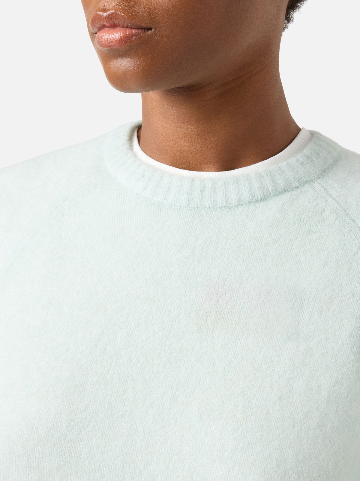 Maglia girocollo Ammy verde menta in morbido misto lana e alpaca