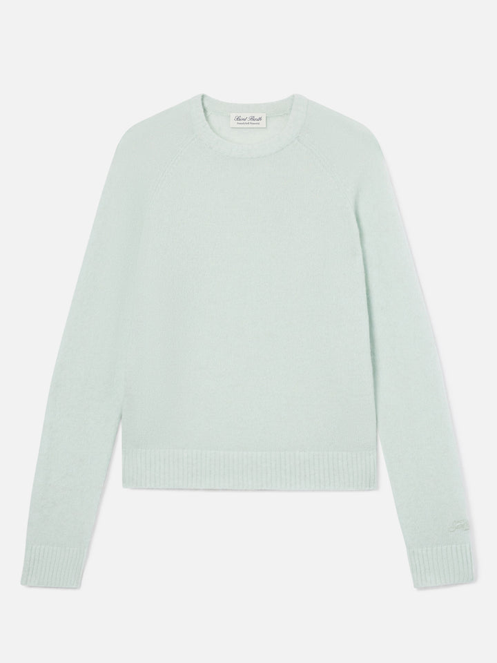 Maglia girocollo Ammy verde menta in morbido misto lana e alpaca