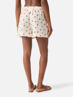 Amani Leinen-Shorts mit Polka-Dot-Print 