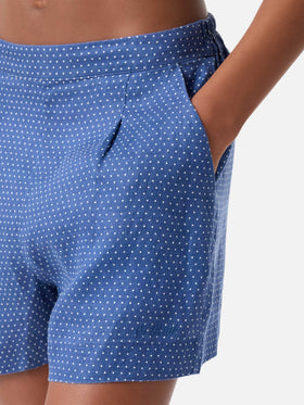 Amani linen shorts with polka dots print