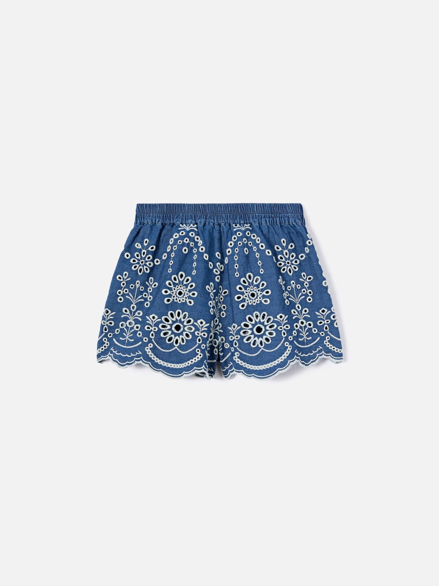 Amani Jr Chambray Shorts with broderie detailing