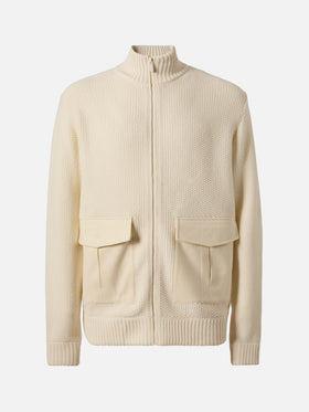 Knitted bomber Andermatt with felt pockets