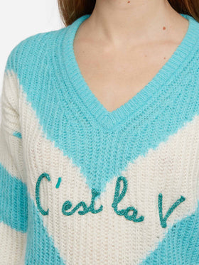 Woman cropped sweater with argyle pattern - MC2 Saint Barth
