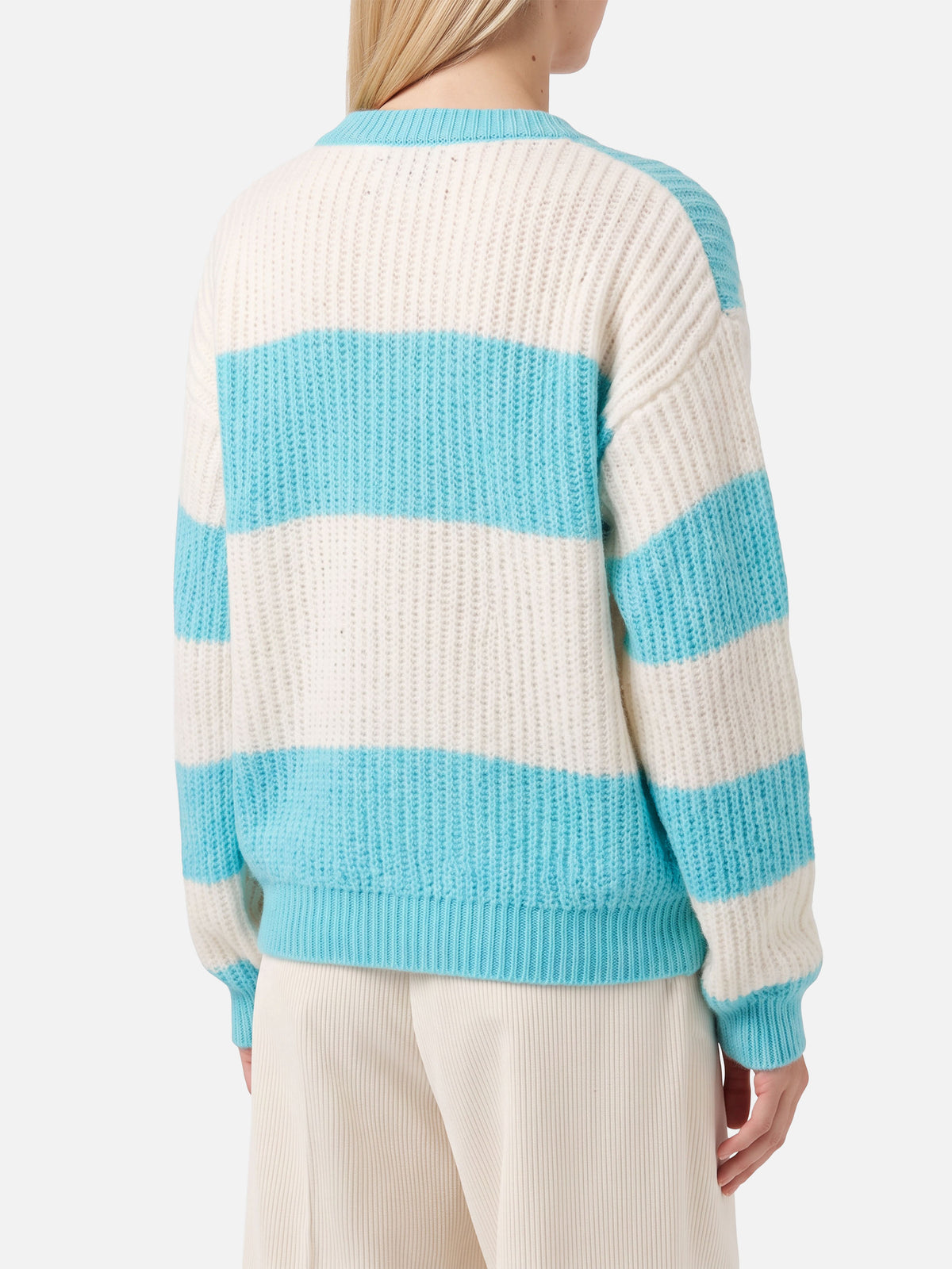 Annecy Soft Cropped-Pullover mit Rautenmuster und V-Ausschnitt 