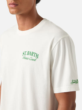 Off white Arnott cotton t-shirt with Tennis Court print