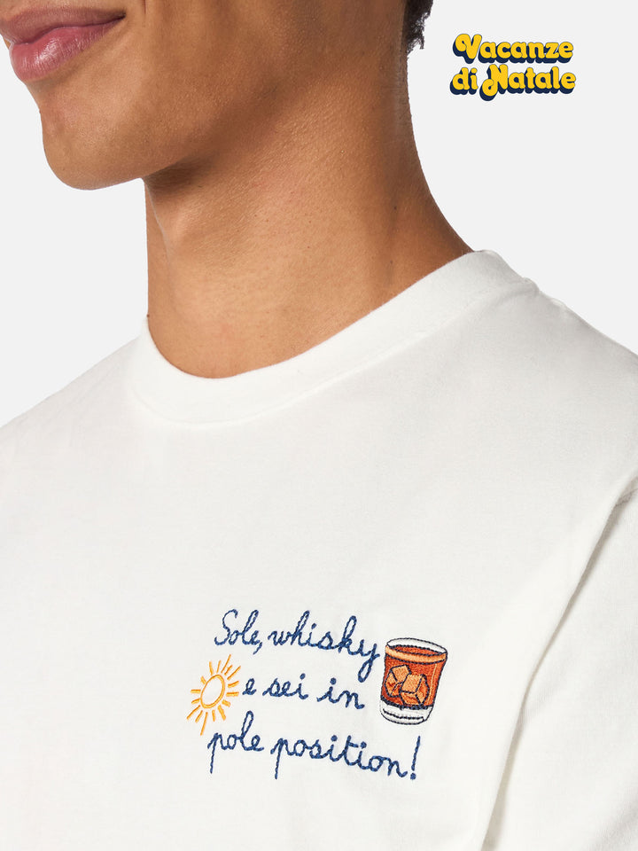 Man t-shirt Arnott with Sole, whisky... embroidery | VACANZE DI NATALE SPECIAL EDITION