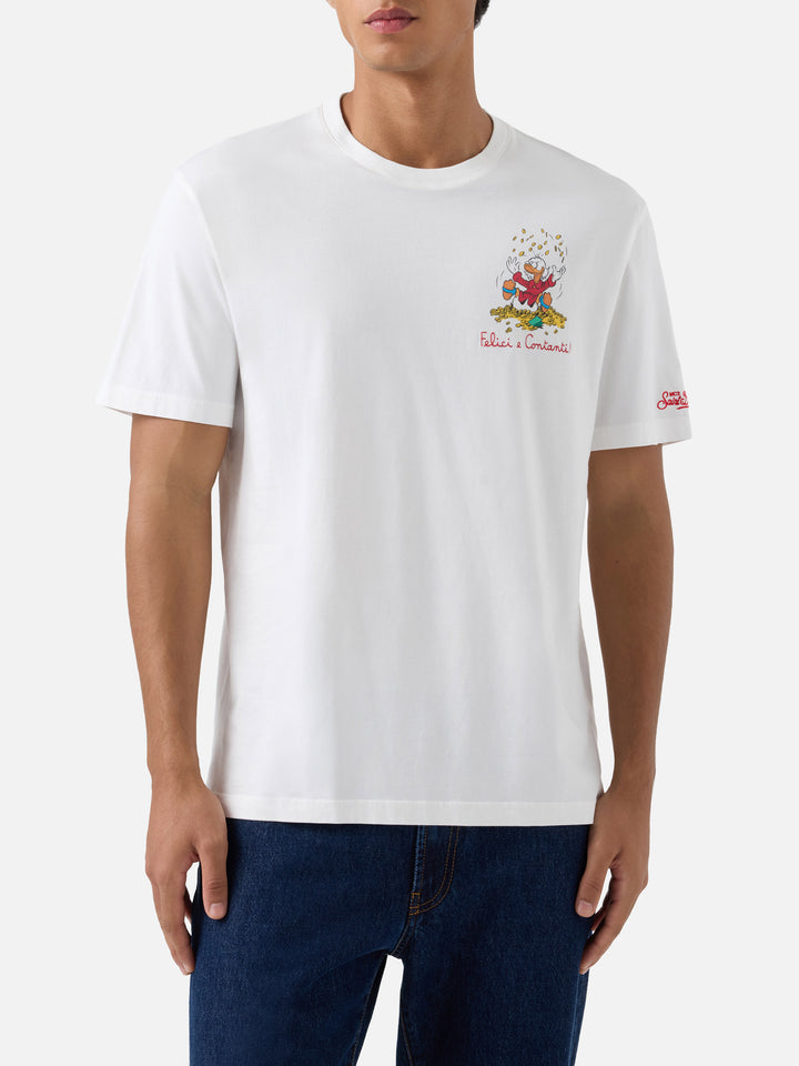 T-shirt Arnott off white in cotone organico con ricamo Felici E Contanti | Special edition