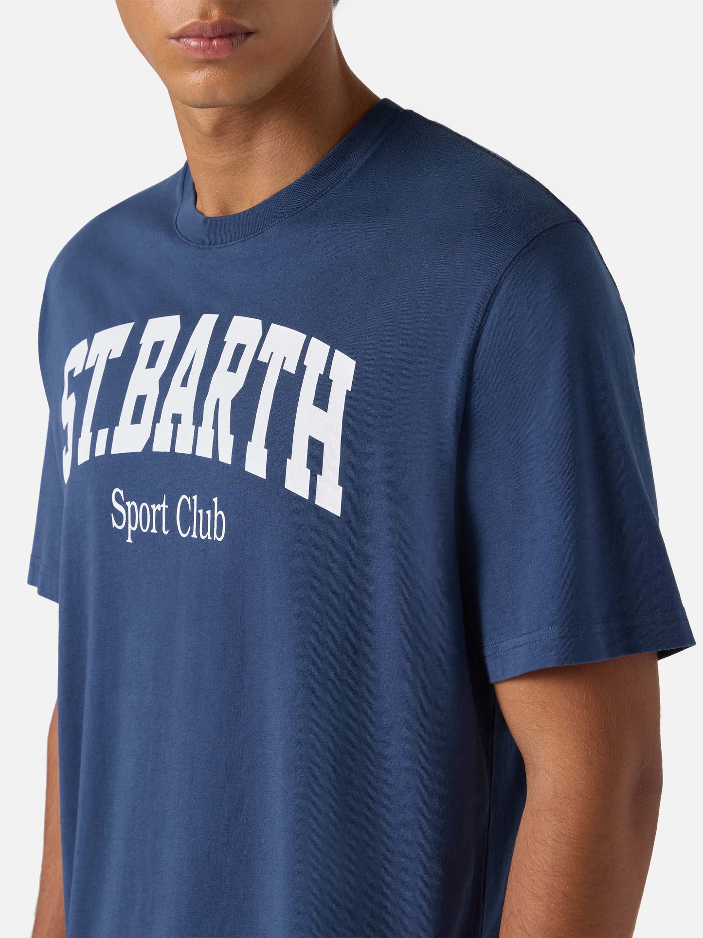 Arnott Baumwoll-T-Shirt in Blau mit St. Barth Sport Club-Aufdruck