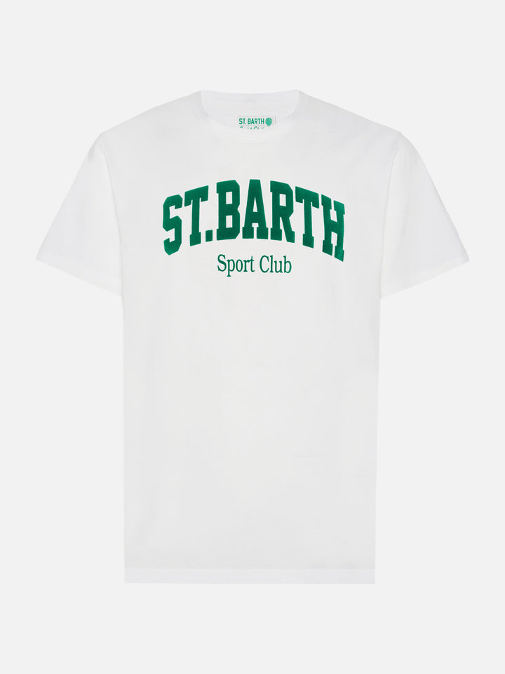 Winterliches Baumwoll-T-Shirt von Arnott mit Aufdruck des Sportvereins St. Barth.