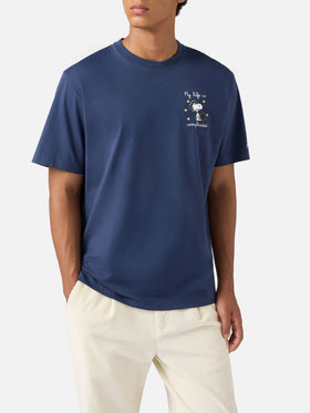 Arnott Baumwoll-T-Shirt in Blau mit Snoopy-Stickerei „Mein Leben ist kompliziert“ | PEANUTS SONDEREDITION
