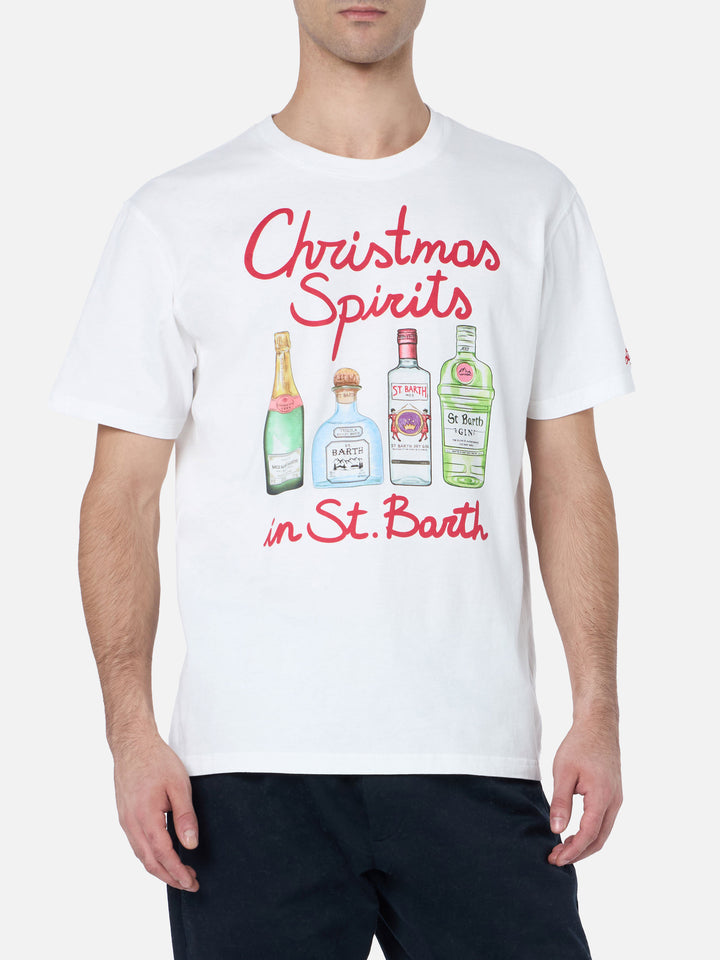 Man heavy cotton t-shirt Arnott with Christmas spirits in St.Barth embroidery - MC2 Saint Barth