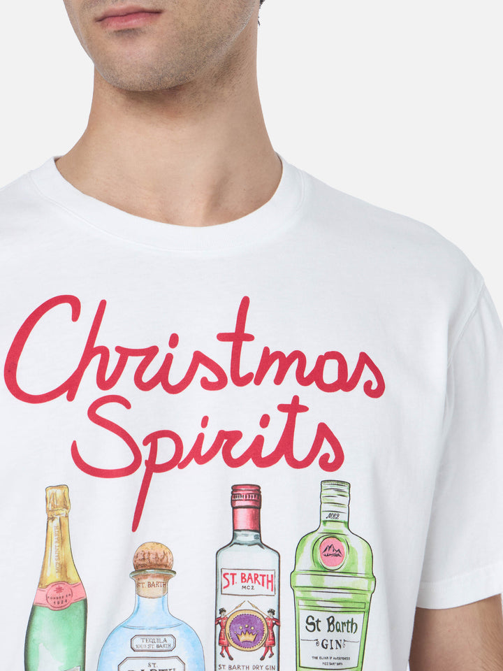 Man heavy cotton t-shirt Arnott with Christmas spirits in St.Barth embroidery - MC2 Saint Barth