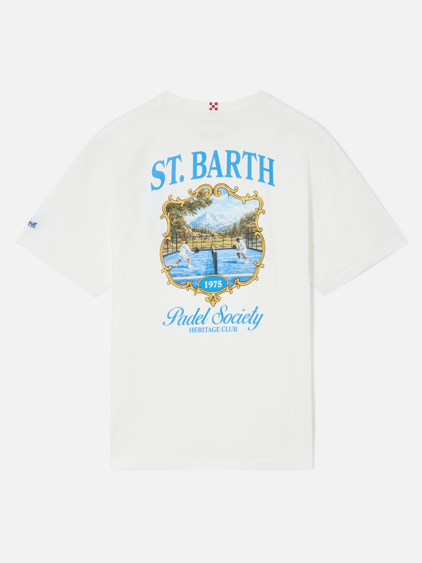 Arnott T-Shirt in Weiß mit St. Barth Padel Society-Print 