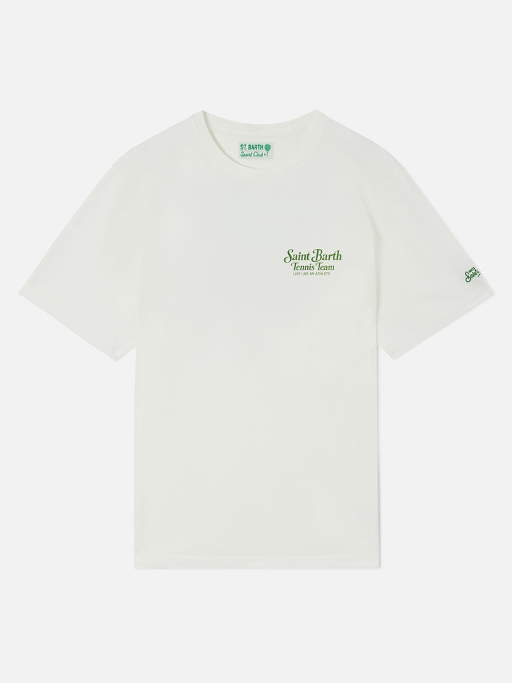 T-shirt Arnott bianca con stampa Saint Barth Tennis Team
