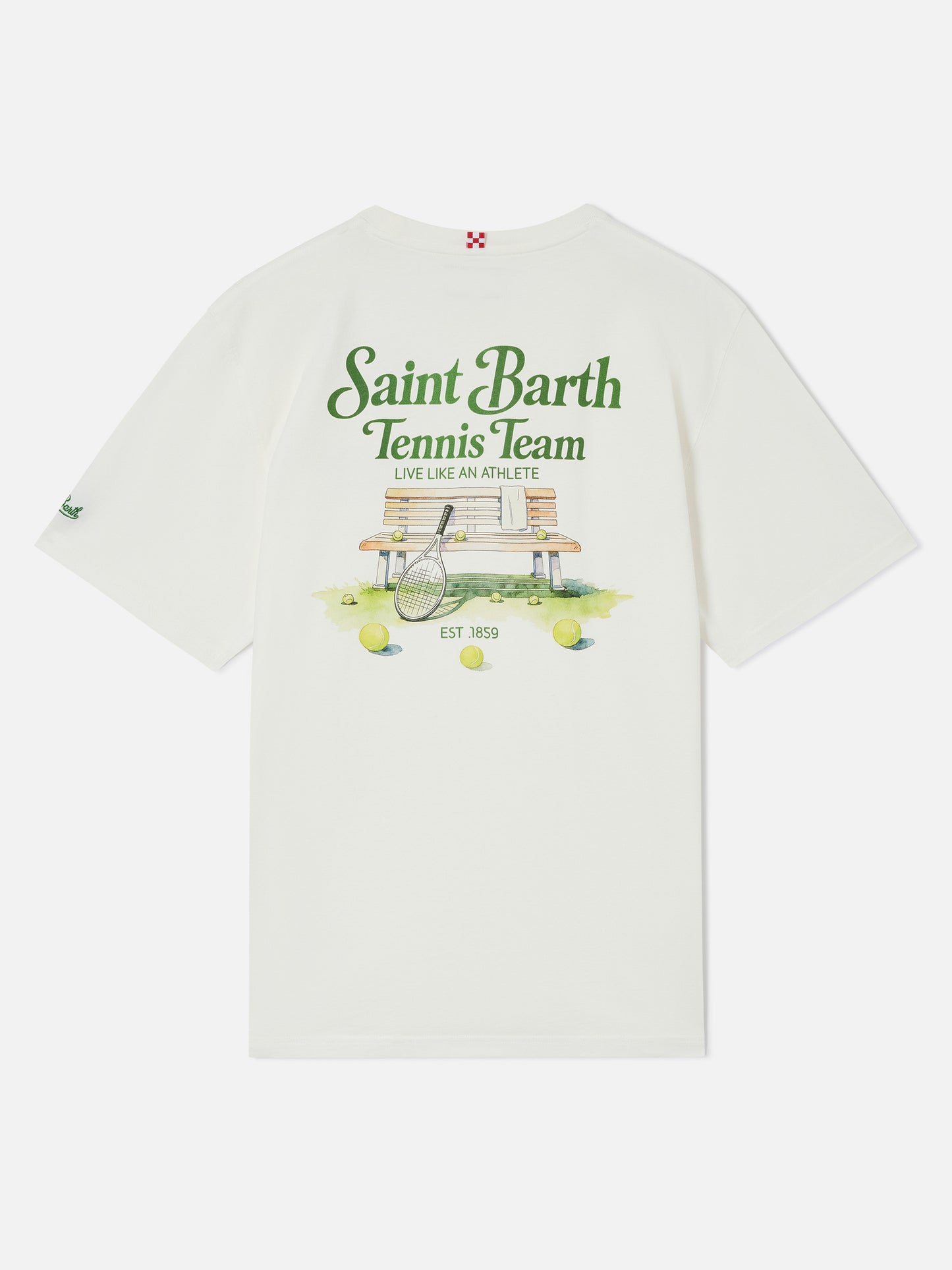 Arnott T-Shirt in Weiß mit Saint Barth Tennis Team-Print 