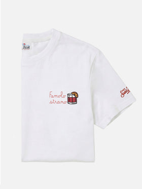 Arnott T-Shirt aus Baumwolle in Weiß mit Famolo Strano-Stickerei 