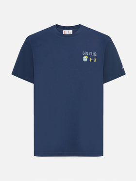 Arnott Baumwoll-T-Shirt in Blau mit Gin-Club-Stickerei