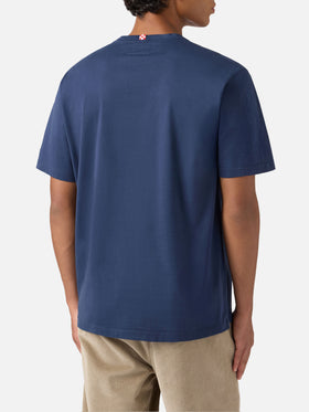 Arnott cotton T-shirt in blue with Caffè Corretti Negroni Sbagliati embroidery