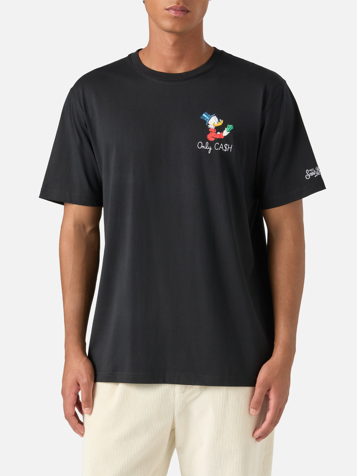 Camiseta de algodón negro Arnott con bordado Only Cash | Special edition 