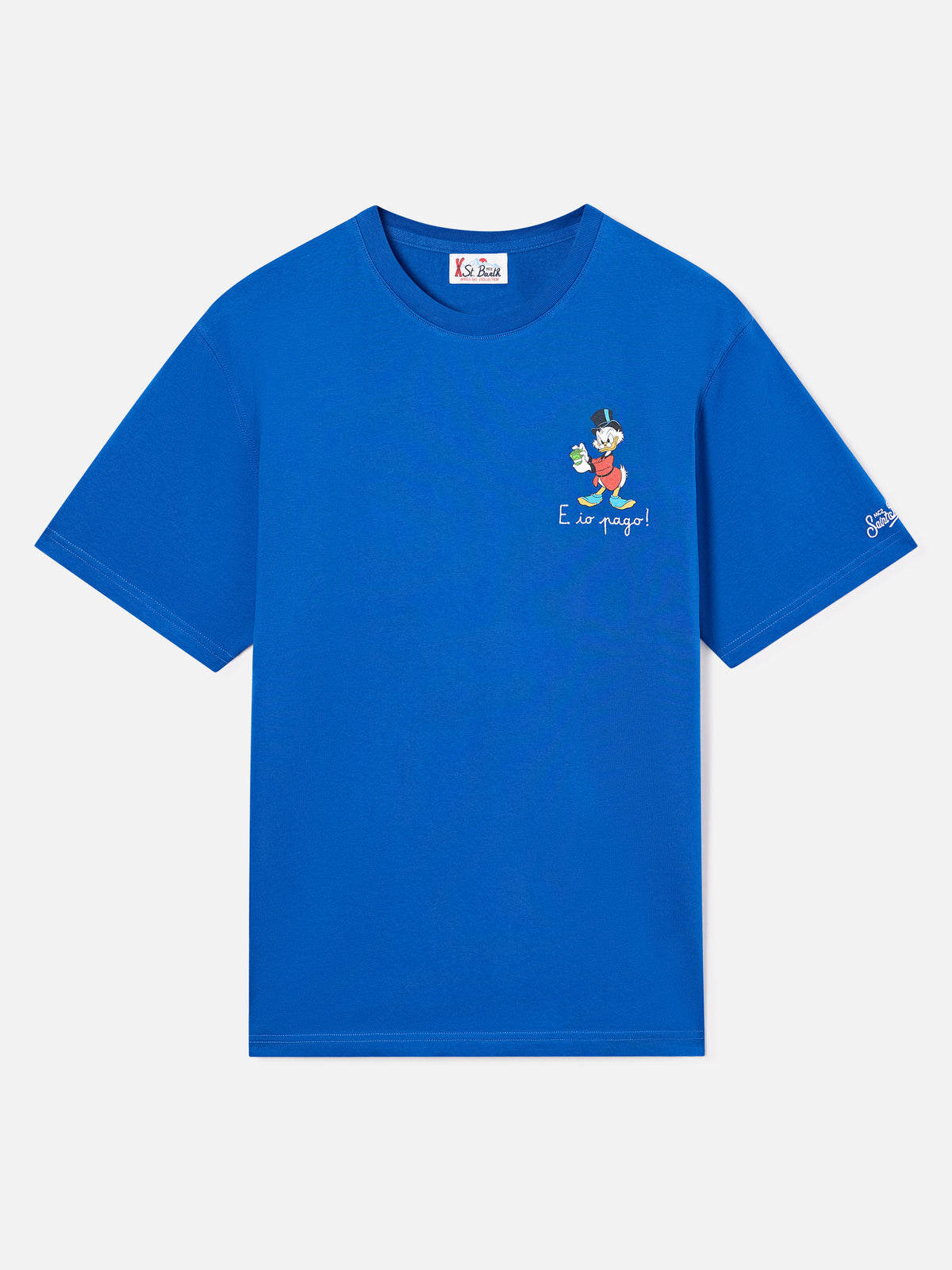 T-shirt Arnott blu in cotone con ricamo E Chi Paga | Special edition
