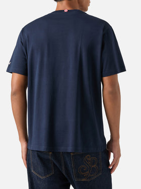 Navy blue Arnott cotton t-shirt with Wall Street print | Special edition